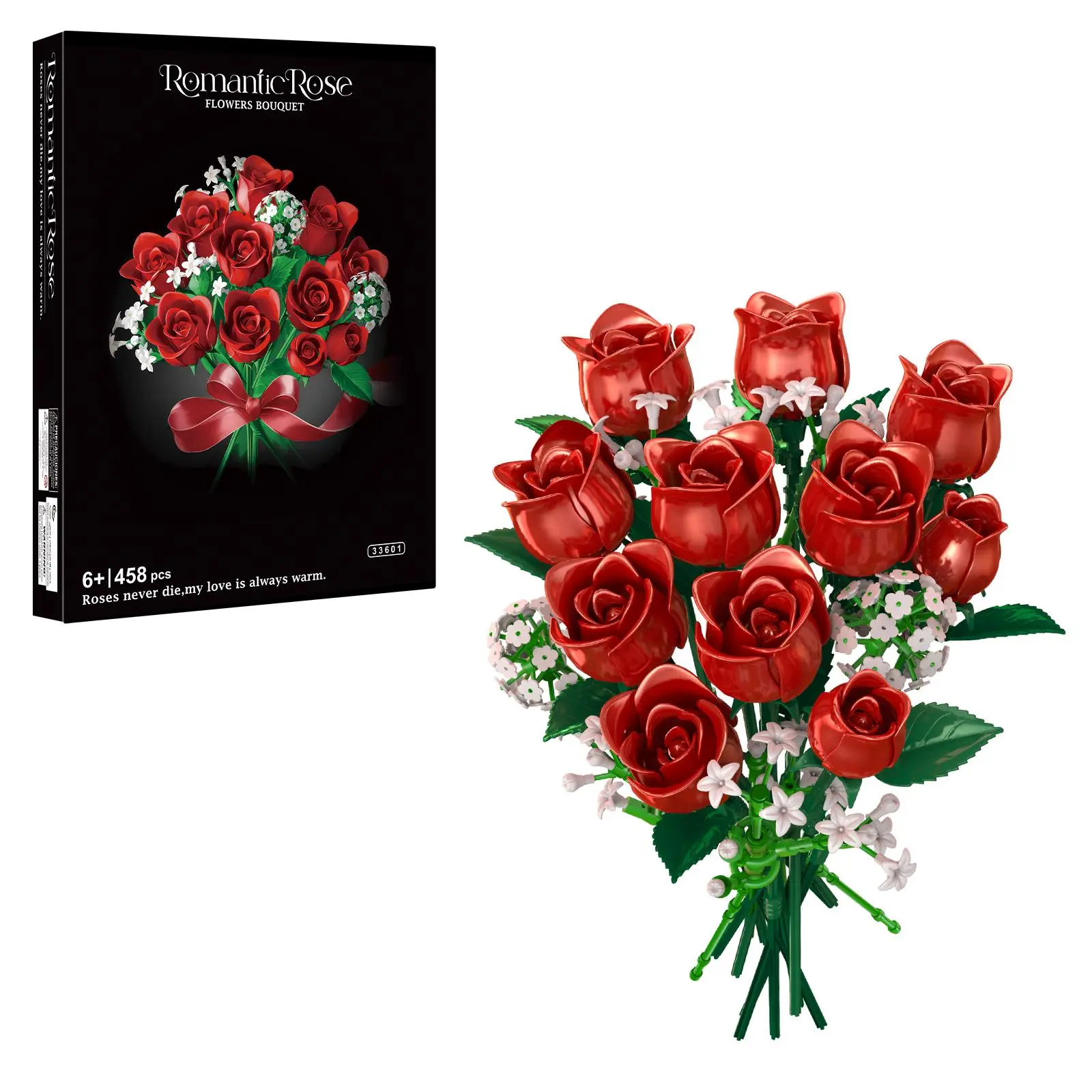 Hispering Roses Building Block Set Rose Building Blocks Set, 458pcs/box Romantic Rose TikTok爆款商品分析 - GMV ...