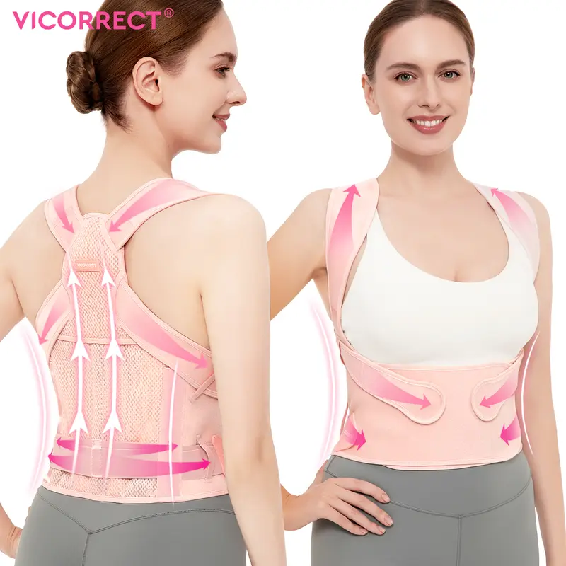 Vicorrect Adjustable Posture Corrector for Back Brace Support: Adjustable Shoulder Straightener for Ergonomic Comfort and Proper Posture Improvement