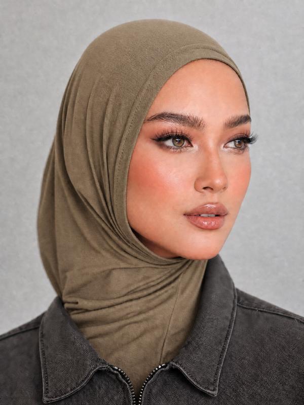 Women's Quick-Dry Plain Headscarf Hijab, Elegant Wrap Design, Sun Protection & Breathable, Ideal for Evening Wear, All-Season Use