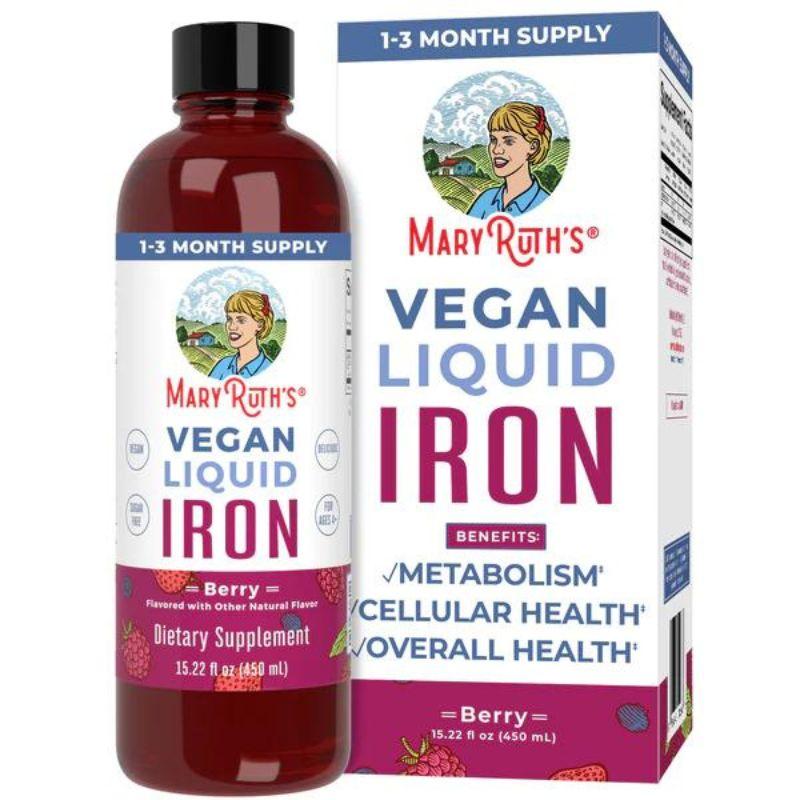 MaryRuth's Liquid Iron Supplement for Women, Men, & Kids 4 & Up - Iron for Healthy Blood & Oxygen - Sugar Free - Vegan - Gluten Free - 15.22 Fl Oz