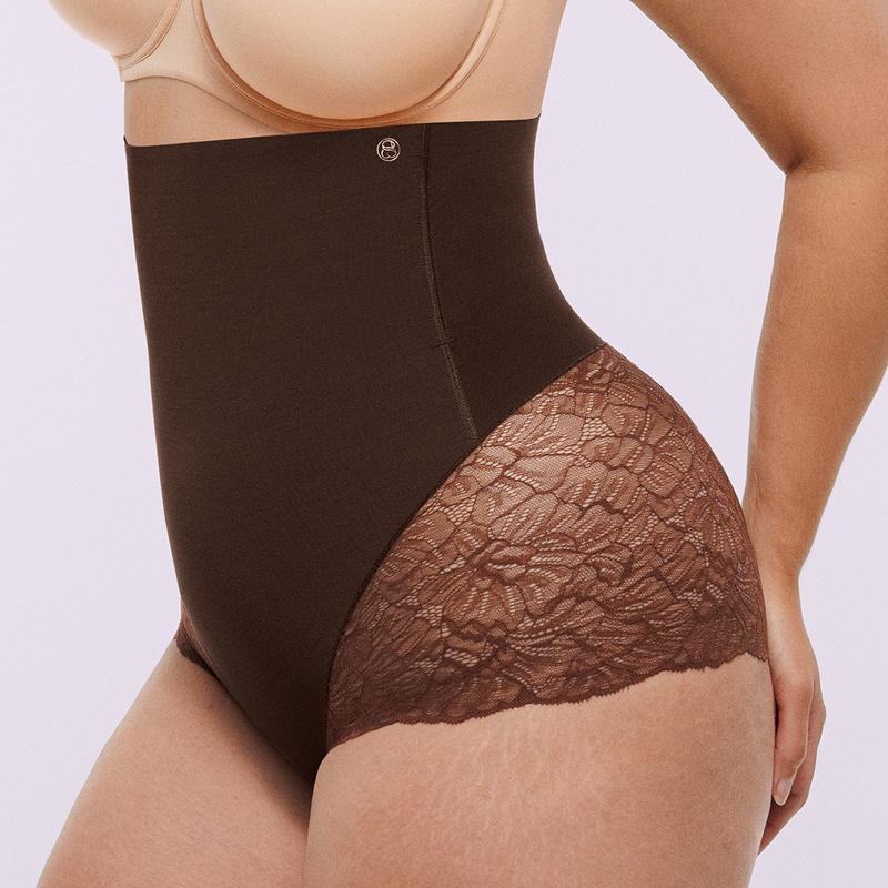 Shapellx Bare Essentials MeshSmooth High-Waisted Sheer Lace Brief Minimalist Womenswear