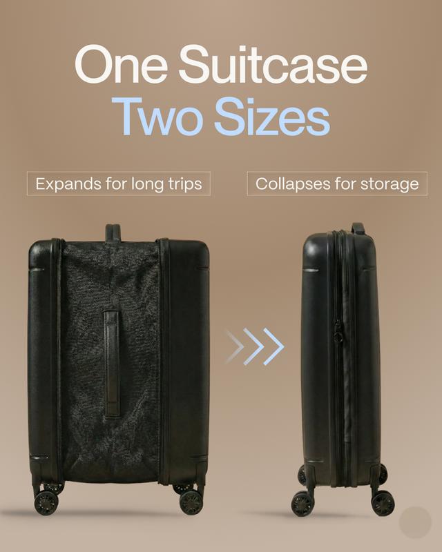 Foldable Hardshell Carry On Luggage, 21.7-Inch Expandable Suitcase for International Travel, Durable PC & Nylon with 360° Spinner Wheels and TSA Lock, Durable Luggage, Lightweight Rolling Luggage
