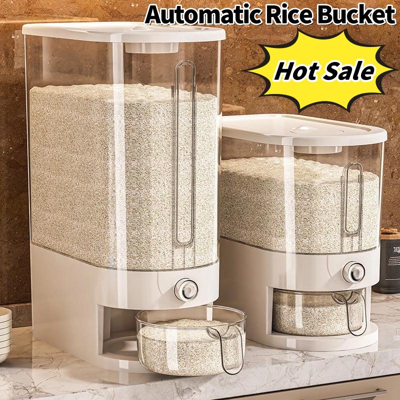 Transparent Rice Box 查看[Kitchen Corner Rice Dispenser Grain Food Storage Box Transparent and ...