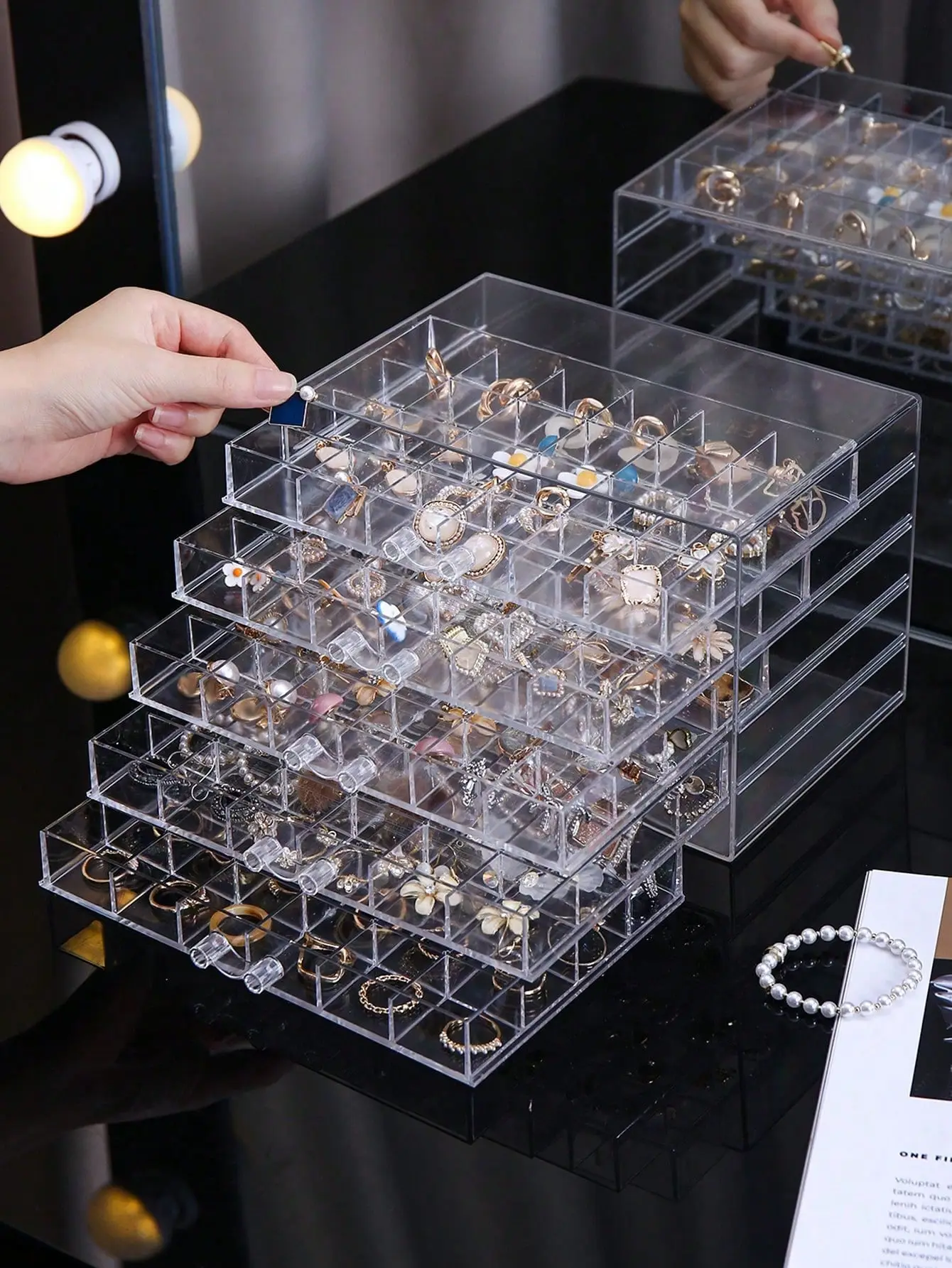 1pcs Large 120 grid 5 layer velvet jewelry box dra TikTok爆款商品分析 - GMV ...