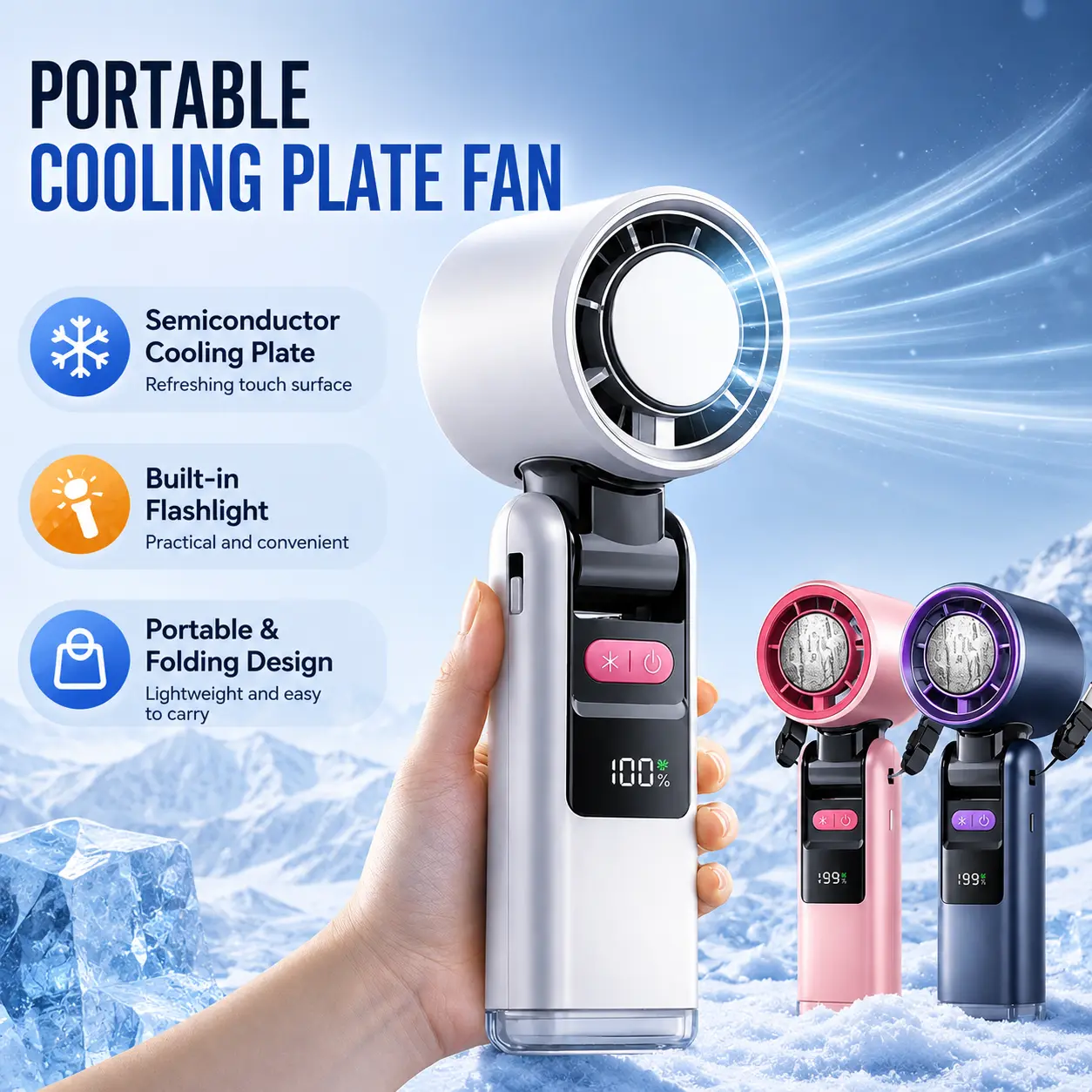Strong Mini Fans 3000mAH Mini Fan Rechargeable Strong100 Gear Wind TikTok爆款商品分析 - GMV/销量 ...