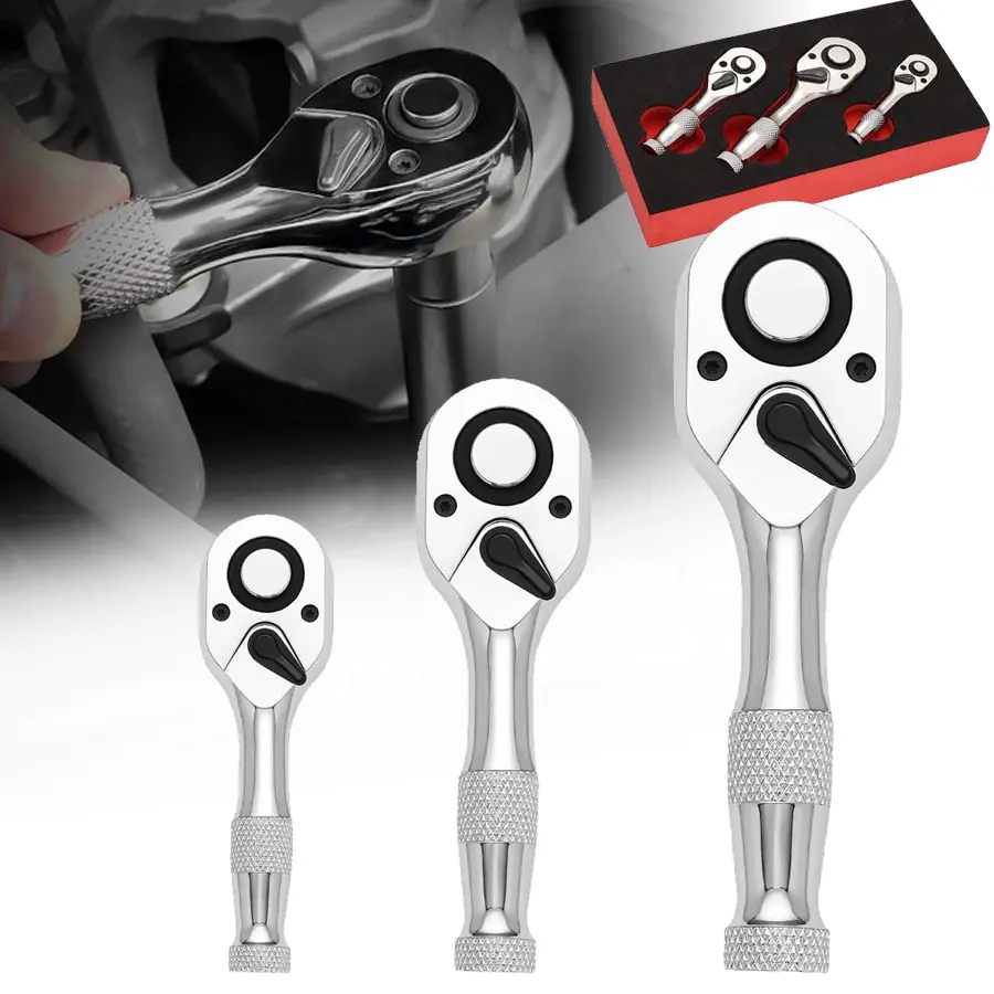 Differet Ratchets 查看[3-Piece Elbow Ratchet Set in Different Sizes, 1/2, 3/8, 1/4 Inch ...