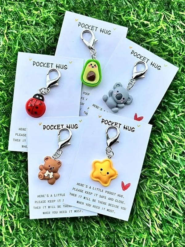 查看[5pcs Healing Pocket Hug Keychains, With Cute Shapes Such As Ladybugs ...