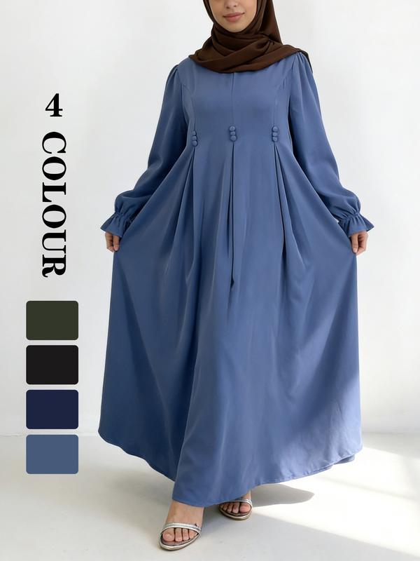 Nida Fabric Islamic Abaya Long Robe, Muslim Arabic Abaya, 4 Low Saturation Colors, 5 Sizes, Smooth and Slimming, Loose Abayas, Modern, Elegant Islamic Clothing, Versailles Muslim Fashion Hijab Ootd, Modest Muslim Outfits, Islamic Abaya Dress