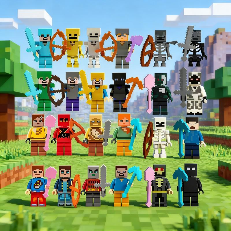 Minecraft Figurenz 查看[Minecraft Figure Set, Multiple Character & Weapon Accessories, High ...