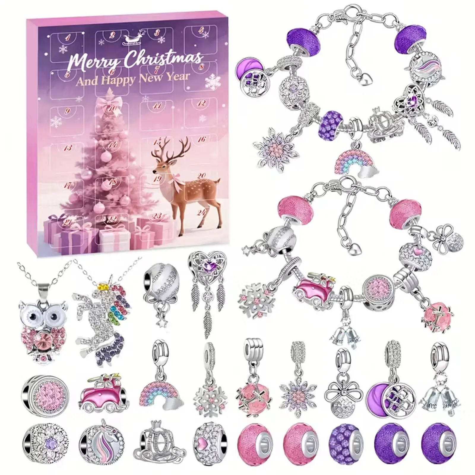 24pcs 2025 Christmas Advent Calendar Necklace Gift TikTok爆款商品分析 - GMV ...