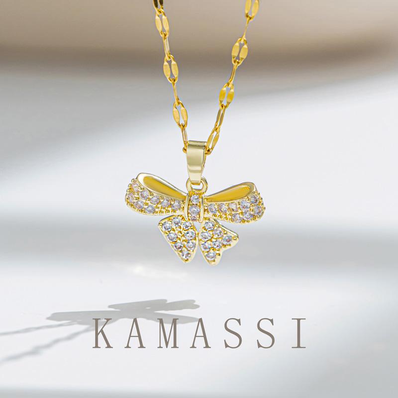 Kamassi KAMASSI - สร้อยคอผีเสื้อสแตนเลสสำหรับผู้หญิง เครื่องประดับแฟชั่น ...
