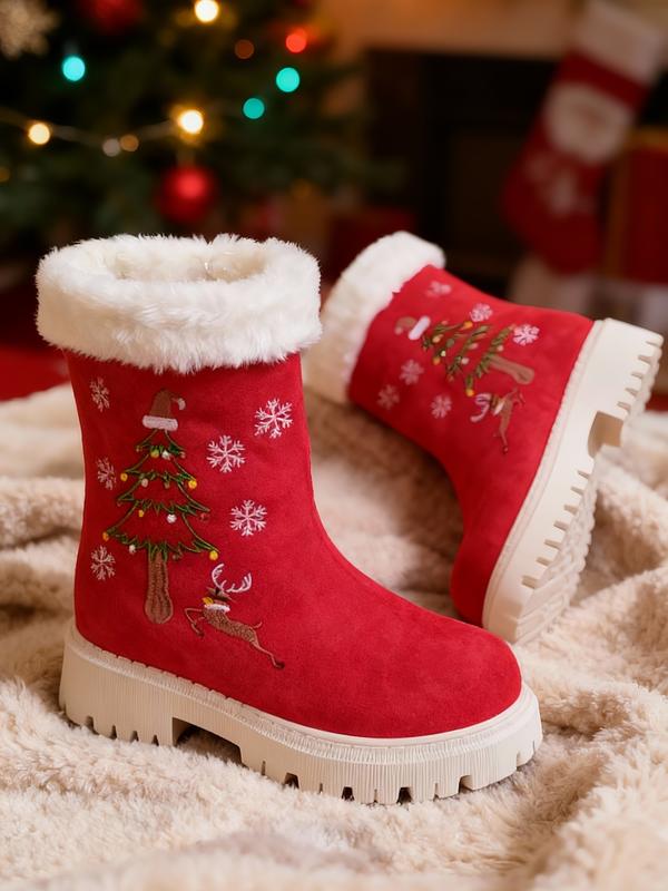 Women’s Christmas Red Fur Ankle Boots – Embroidery TikTok爆款商品分析 - GMV ...