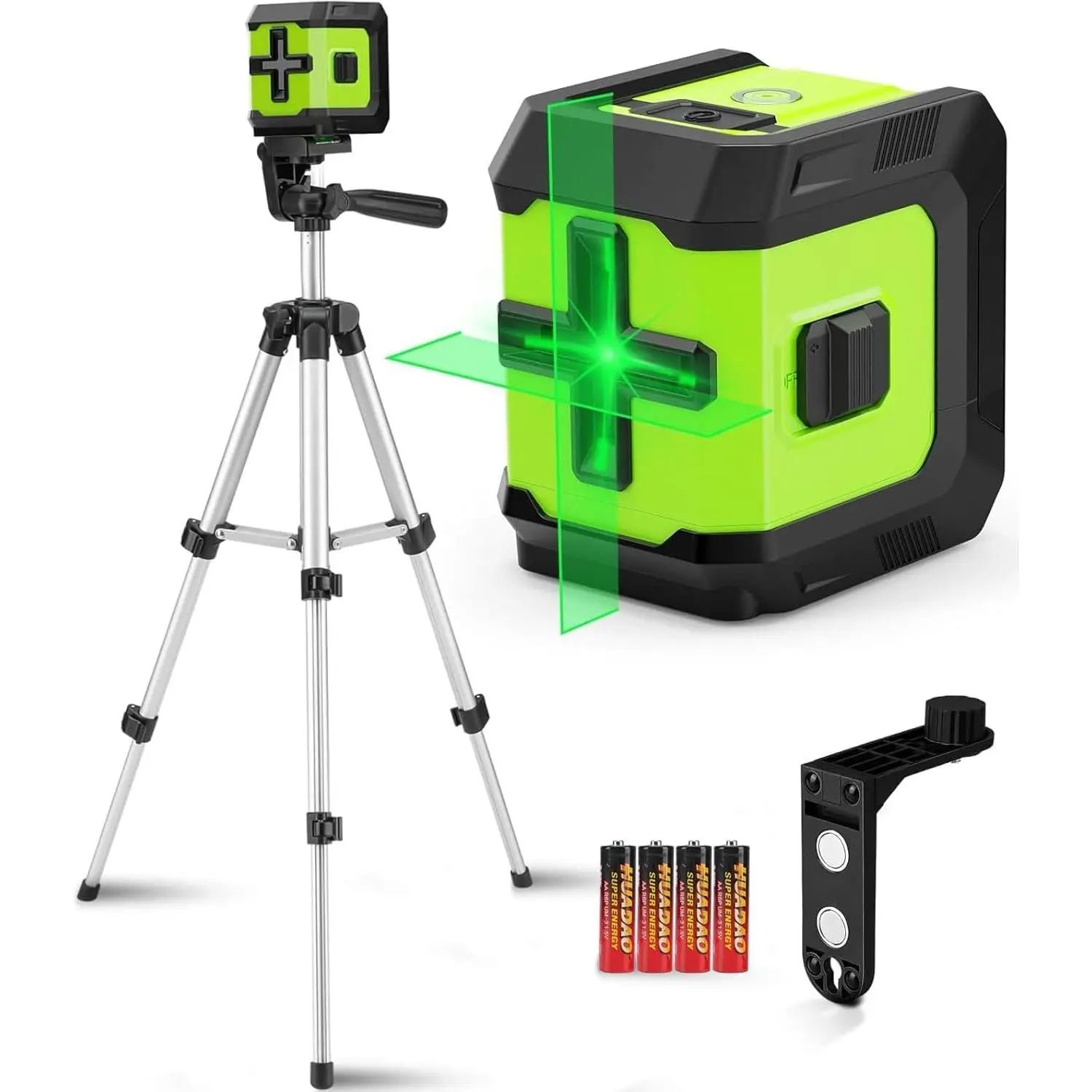 CinusLinus 100Ft Self-Leveling Green Laser Level – Cross Line With Pulse Mode, IP54, 4 Batteries, Magnetic Rotating Stand & Case, For DIY & Construction
