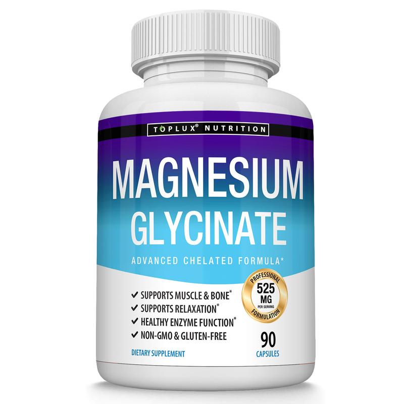 Magnesium Glycinate Supplement 525mg Elemental Magnesium