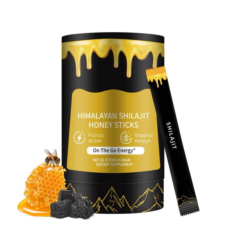 Dr.Ma Himalayan Shilajit Honey Sticks 30N - Organic Honey Sticks for Energy & Stamina - Lab-Tested for Purity - Dietary Supplement - Healthcare