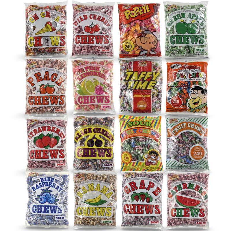Albert's Fruit Chews – Classic Chewy Candy 240 Ct Bag | Choose from 16 Flavors | Individually Wrapped