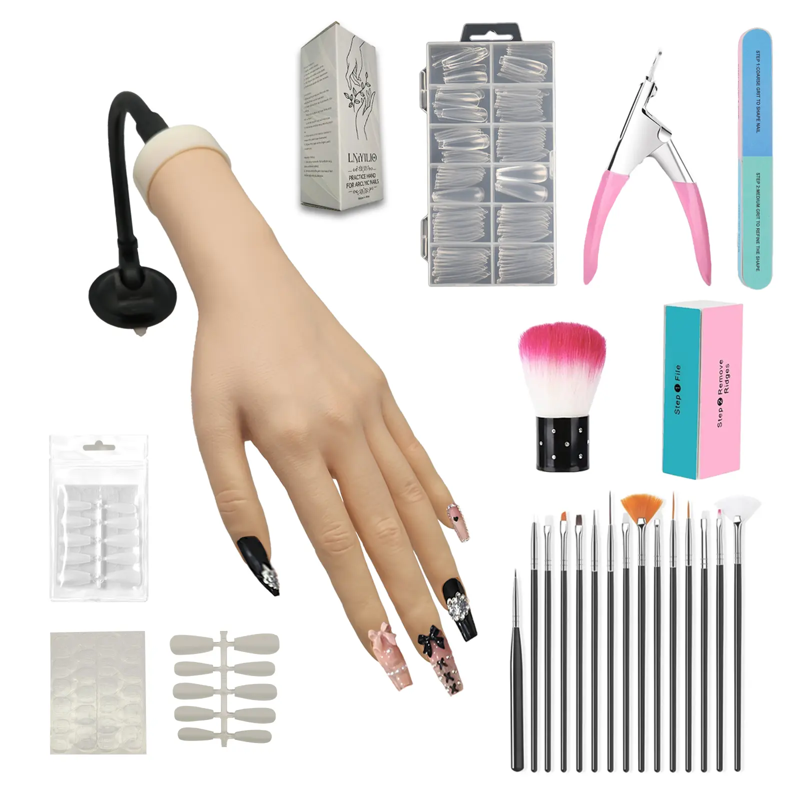 Practis Hand Kit 查看[Practice Hand Kit for Nail Art, Acrylic Nails Training Tools for ...