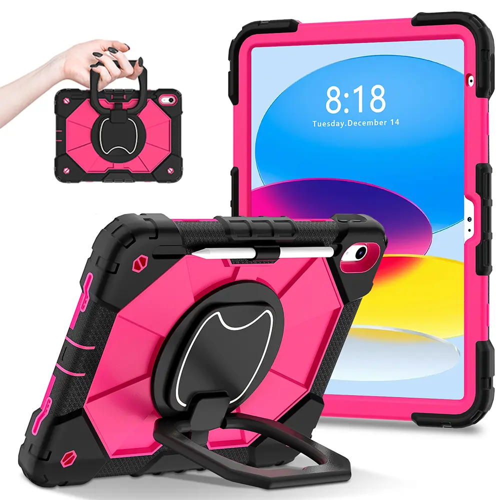【Free Delivery】 Case for iPad A16 11th/10th Generation 11 inch/10.9 inch (2025/2022) 360° Rotating Stand Heavy Duty Rugged Shockproof Cover with Kickstand & Apple Pencil Holder Shockproof Cover Protection Protective Casing Durable Protector,back to school