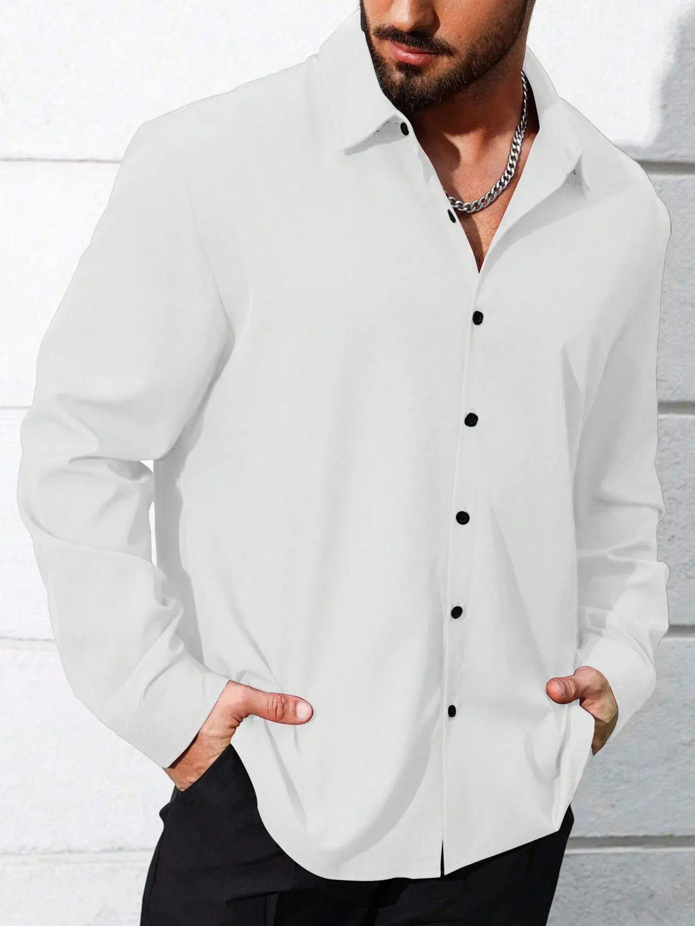 Solid Color Button Ups Plus Size Solid Color Long Sleeve Button Up Shirt, TikTok爆款商品分析 - GMV ...