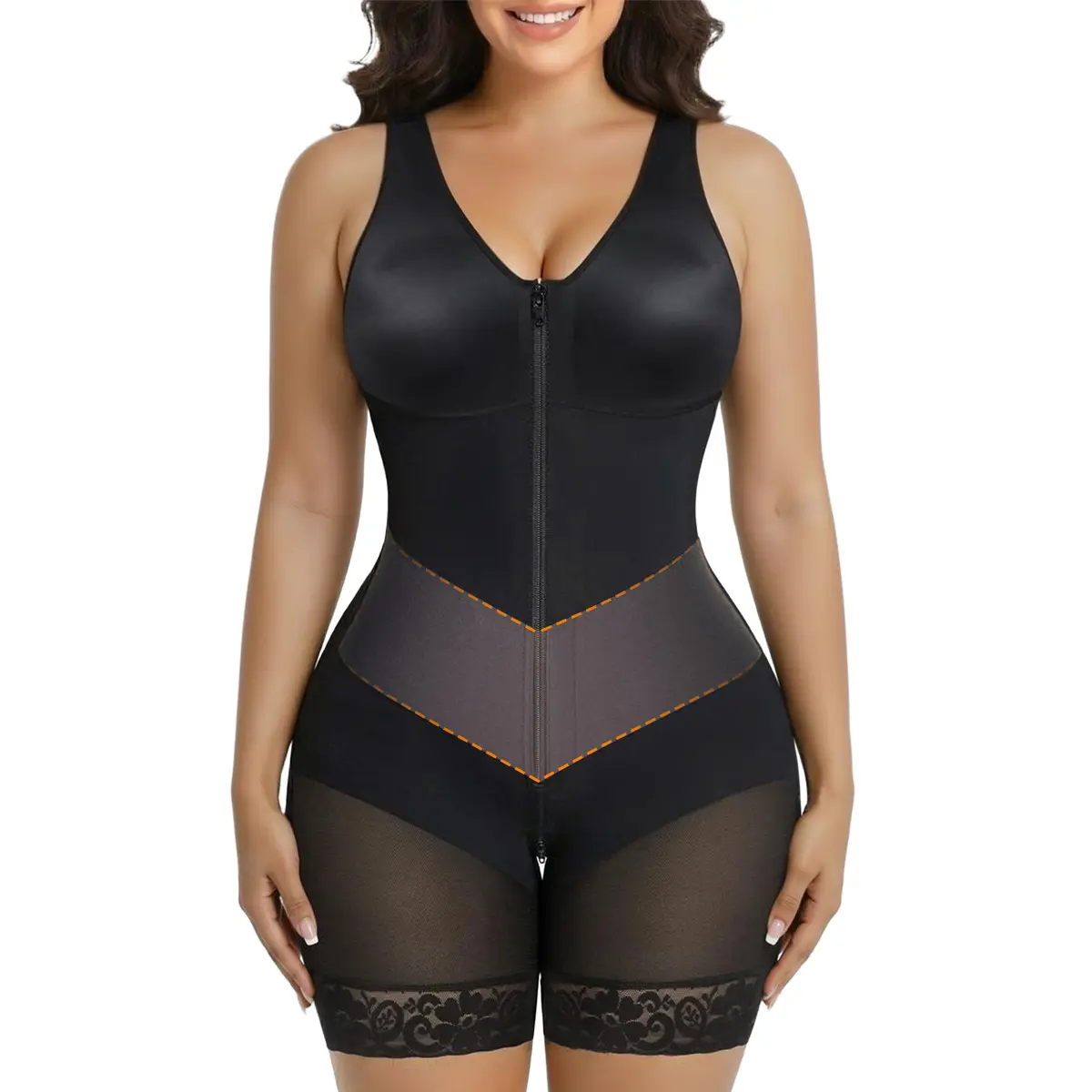 SHAPERX Sculpting Tummy Control Fajas Colombianas for Women Moldeadoras Shapewear with V-shape Sculpting Elastic Band,clothes for back to school,first day of school outfits