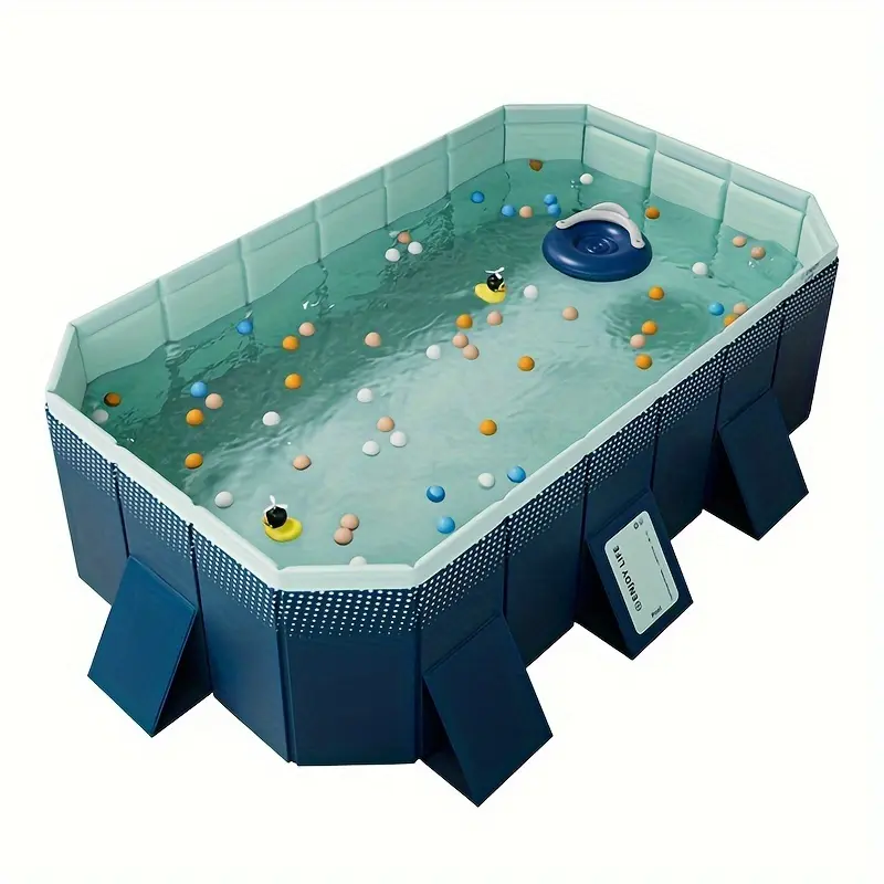 1pc Foldable Swimming Pool, Non-Inflatable Outdoor Large Swimming Pool ...