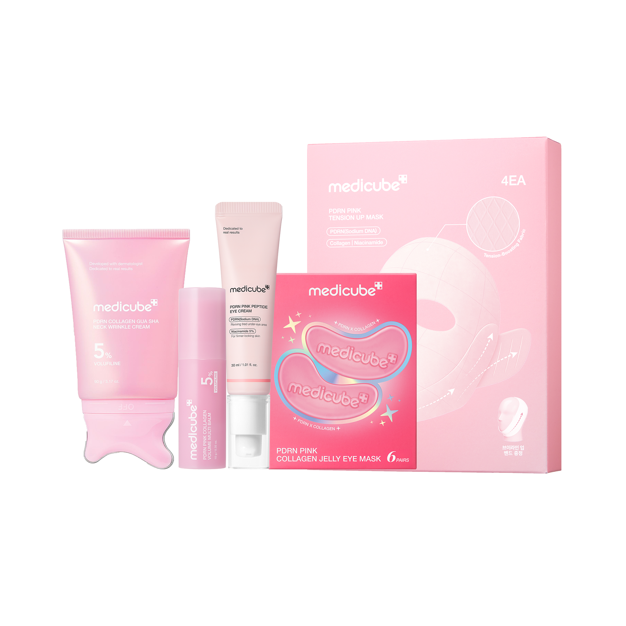 [NEW] [medicube] Youth-Lock Gua Sha Routine Set l Firming, Sculpting, De-Puffing Care for Face & Body l Volufiline, PDRN, Retinol, NAD, Collagen, l  Fine Lines, Jawline, Neck, Dark Circles, Underarms, Chest, Décolleté, Legs, Shoulder l Korean Skincare