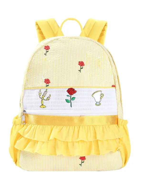 Cute Rose Embroidery Backpack, Striped Pattern Ruf TikTok爆款商品分析 - GMV ...