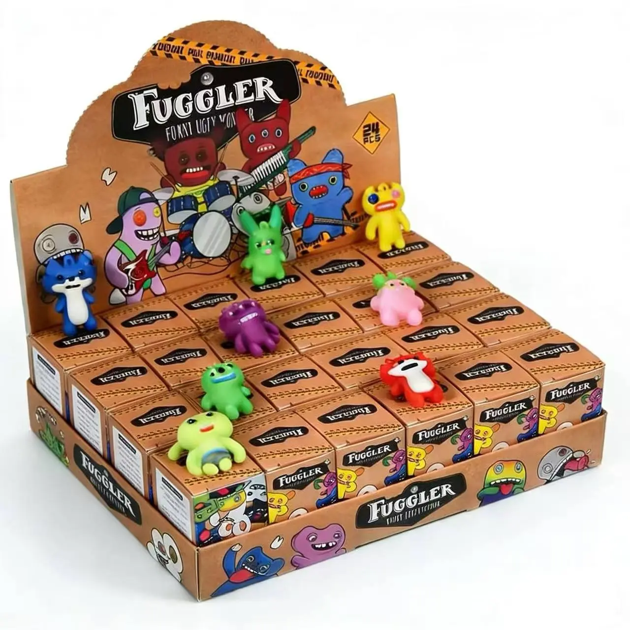 2026 New 24pcs Cute Fun Collectible Little Monster Plushie Blind Box Set, Ugly-Cute Contrast Design with Unique Teeth and Eyes, Perfect for Collectors