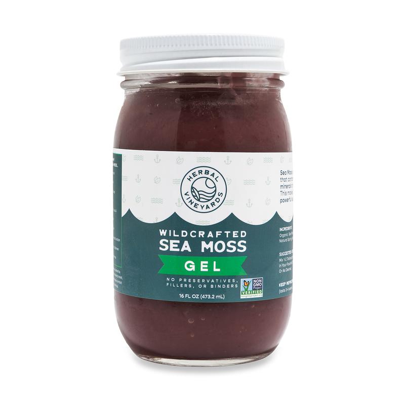 Herbal Vineyards Sea Moss Gel 16 ounce Jar Organic Non-GMO Verified Flavor Supports Wellness Superfood Nutritional