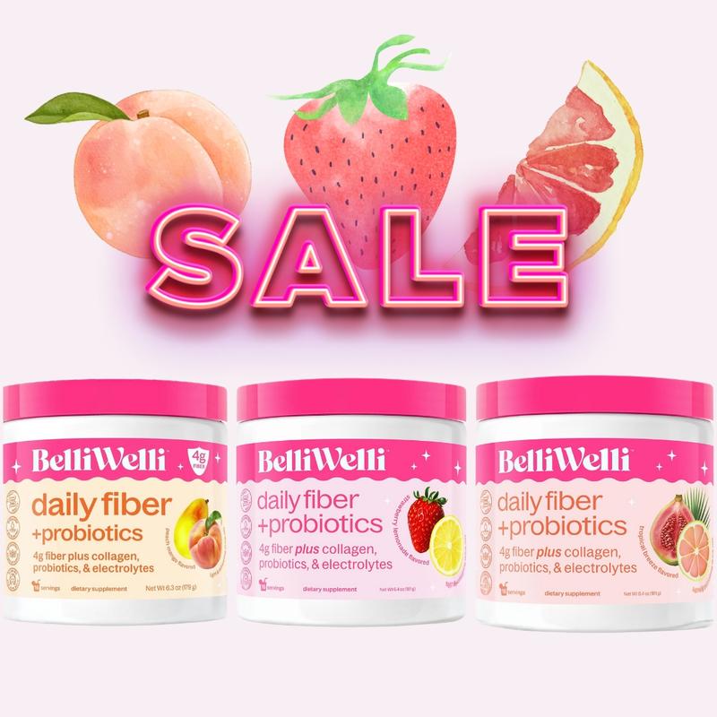 Special 3 Tub Bundle- BelliWelli Daily Fiber + Probiotics + Collagen Healthcare Fitness