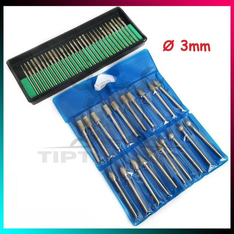 查看[3mm Shank Diamond Burr Grinding Head Drill Bit For Rotary Tool Drill ...