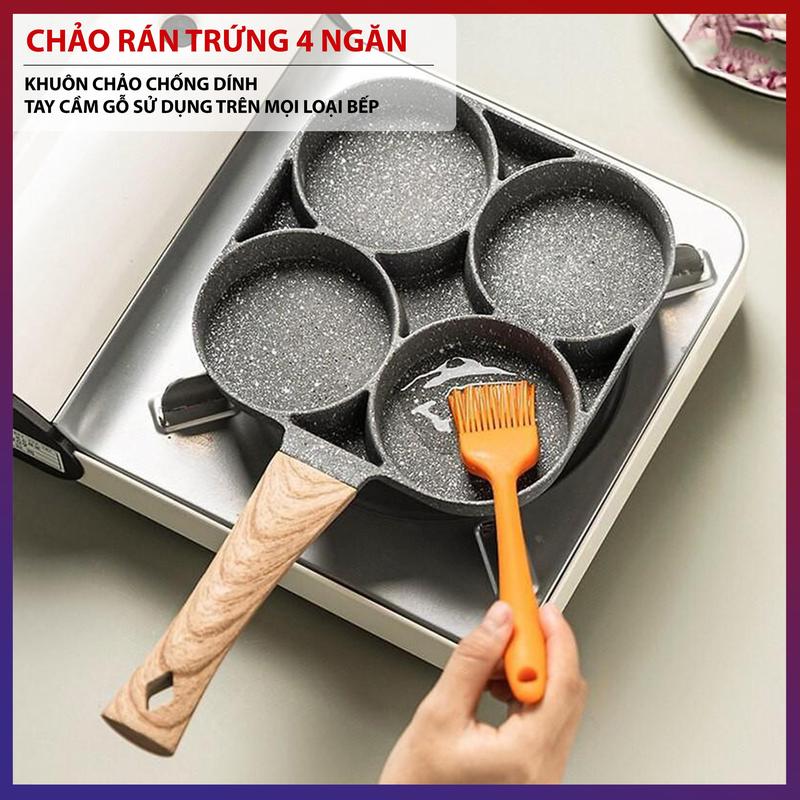 查看[Chảo Chiên Rán Trứng Làm Bánh 4 Ngăn - Khuôn Chảo Chống Dính Tay Cầm ...