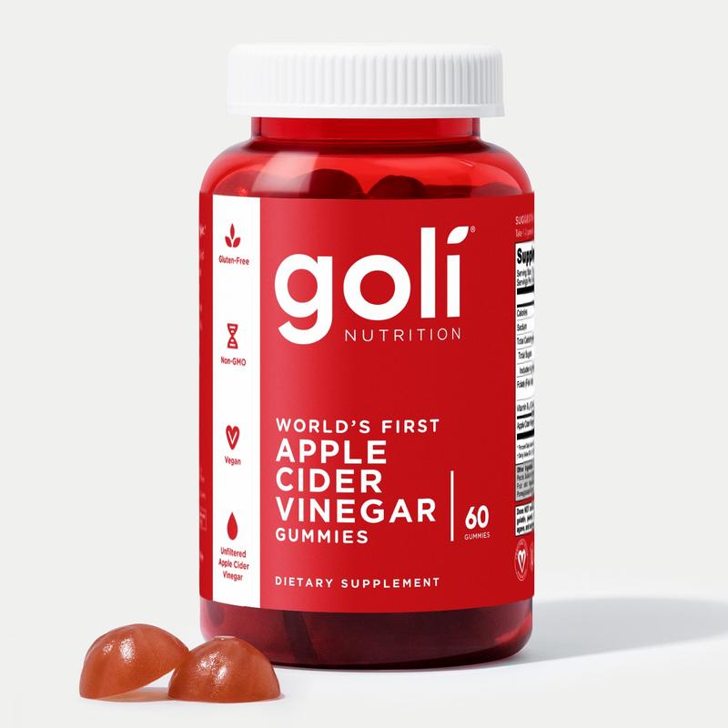 Goli Apple Cider Vinegar Gummy Vitamins - Vitamin B12, Gelatin-Free, Gluten-Free, Vegan & Non-GMO. America's #1 Apple Cider Vinegar Vitamin Brand