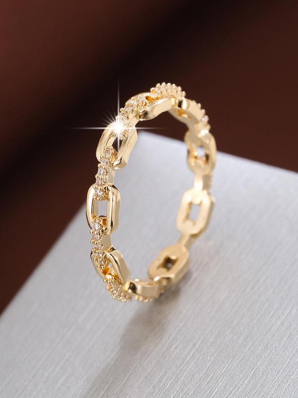 Accessory Rings Chain Fashion Chain Design Rhinestone Decorated Ring, Elegant Accessories for ...
