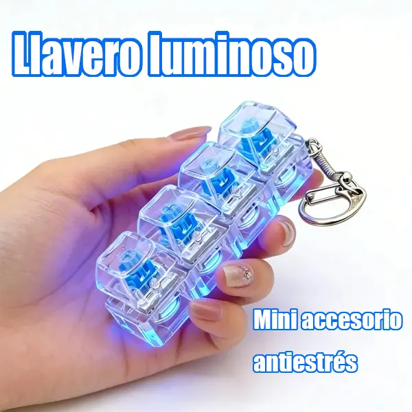 Set De 3 Llaveros Antiestrés Con Teclado Y Luz LED – Diseño Moderno Y Clic Realista, Ideal Para Aliviar El Estrés En El Trabajo O Estudio