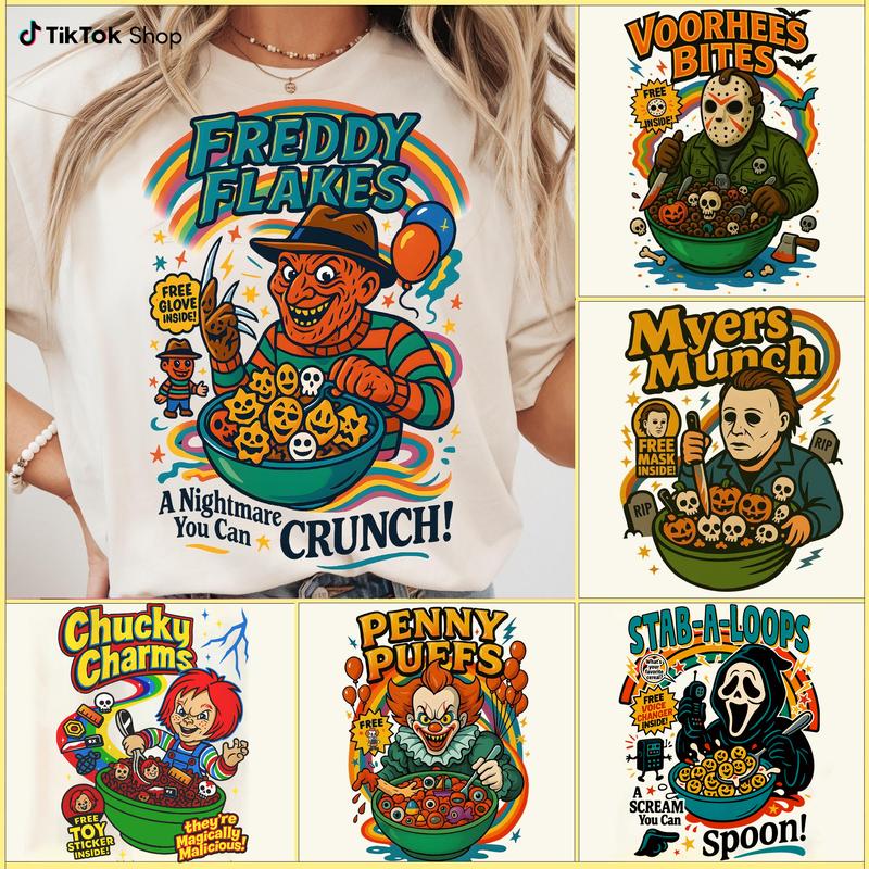 Funny Halloween Graphic T-Shirt, Horror Character TikTok爆款商品分析 - GMV/销量 ...
