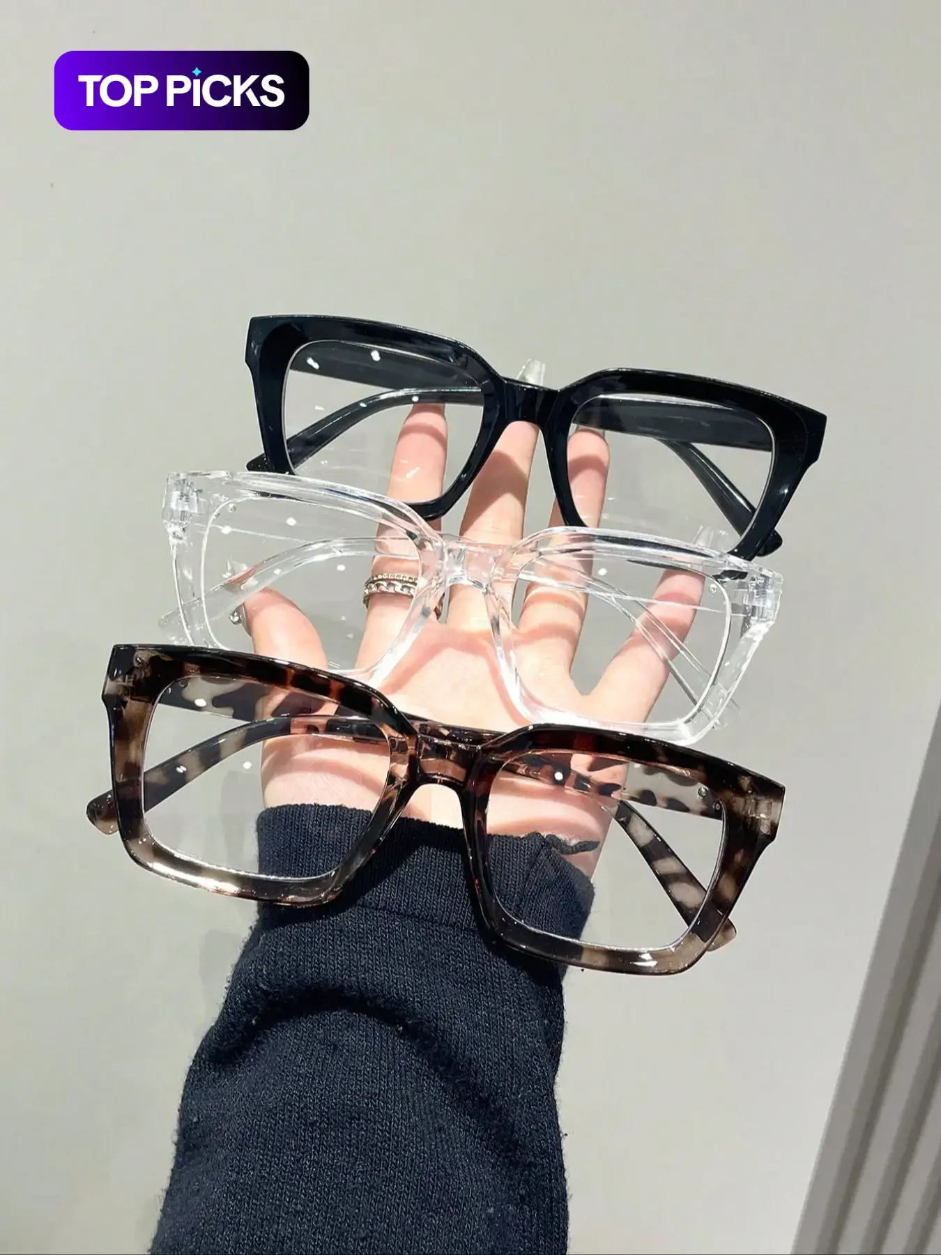 Unisex Simple Eyeglasses Set in Leopard, Clear, Tr TikTok爆款商品分析 - GMV ...