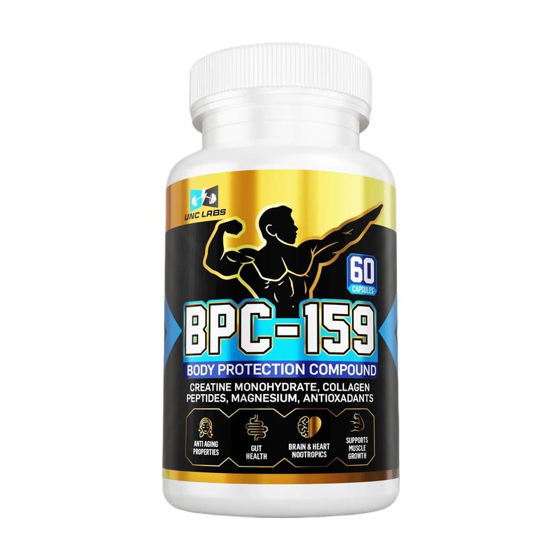 BPC-159 Peptide Capsules- BPC-157 Blend with Creatine Monohydrate, Collagen Peptides & Magnesium Gluten Free | 60 Capsules