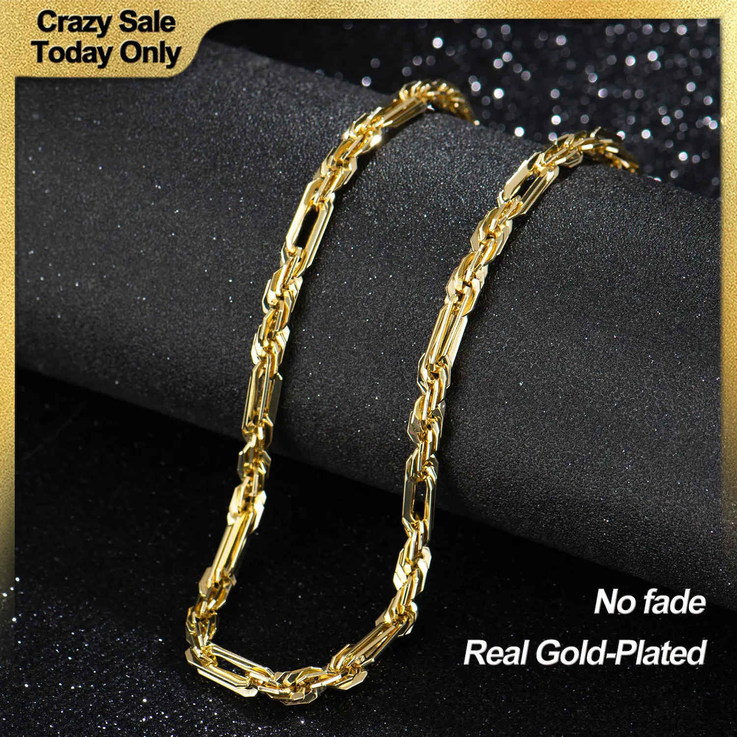 Holylegend 14K Real Gold-Plated Milano Rope Chain Necklace for Men, Affordable Trendy Gold Plated Necklace with Multi-Angle Reflective Shine, Gift for Fashion Lovers,Father's Day Gift
