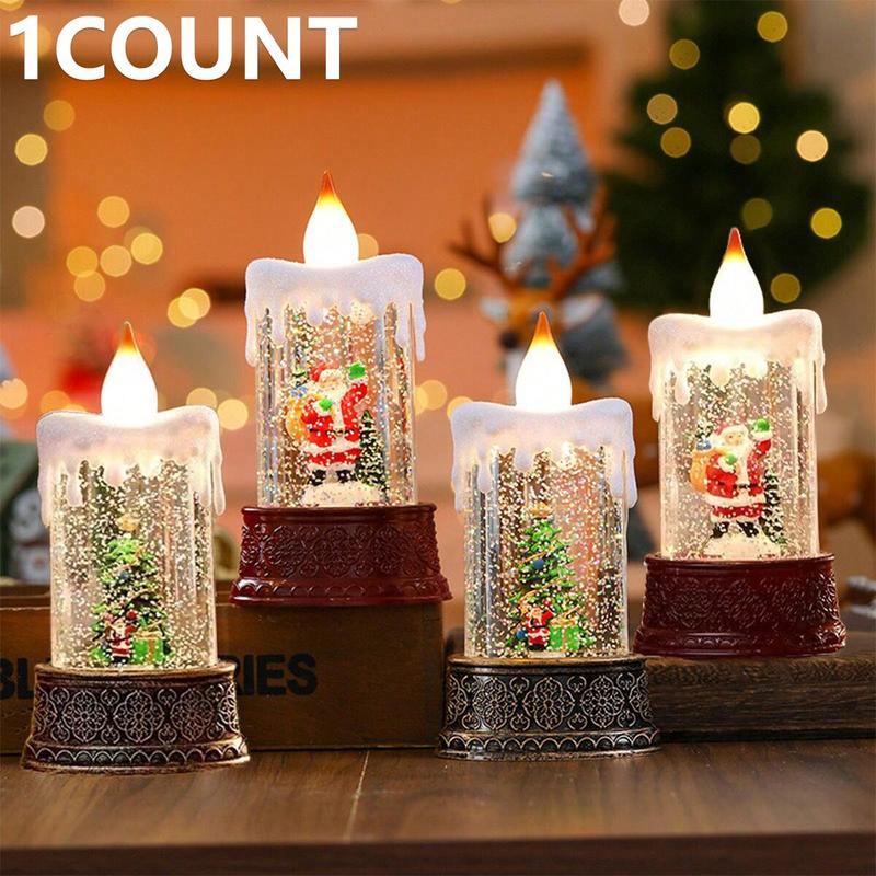查看[Light-Up Christmas Tree Snow Globe – LED Santa Glitter Lamp, Holiday ...