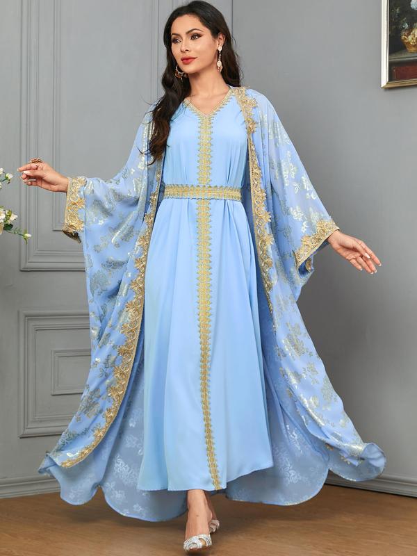 Arabic Clothing-floral Print Embroidered Abaya & B TikTok爆款商品分析 - GMV ...