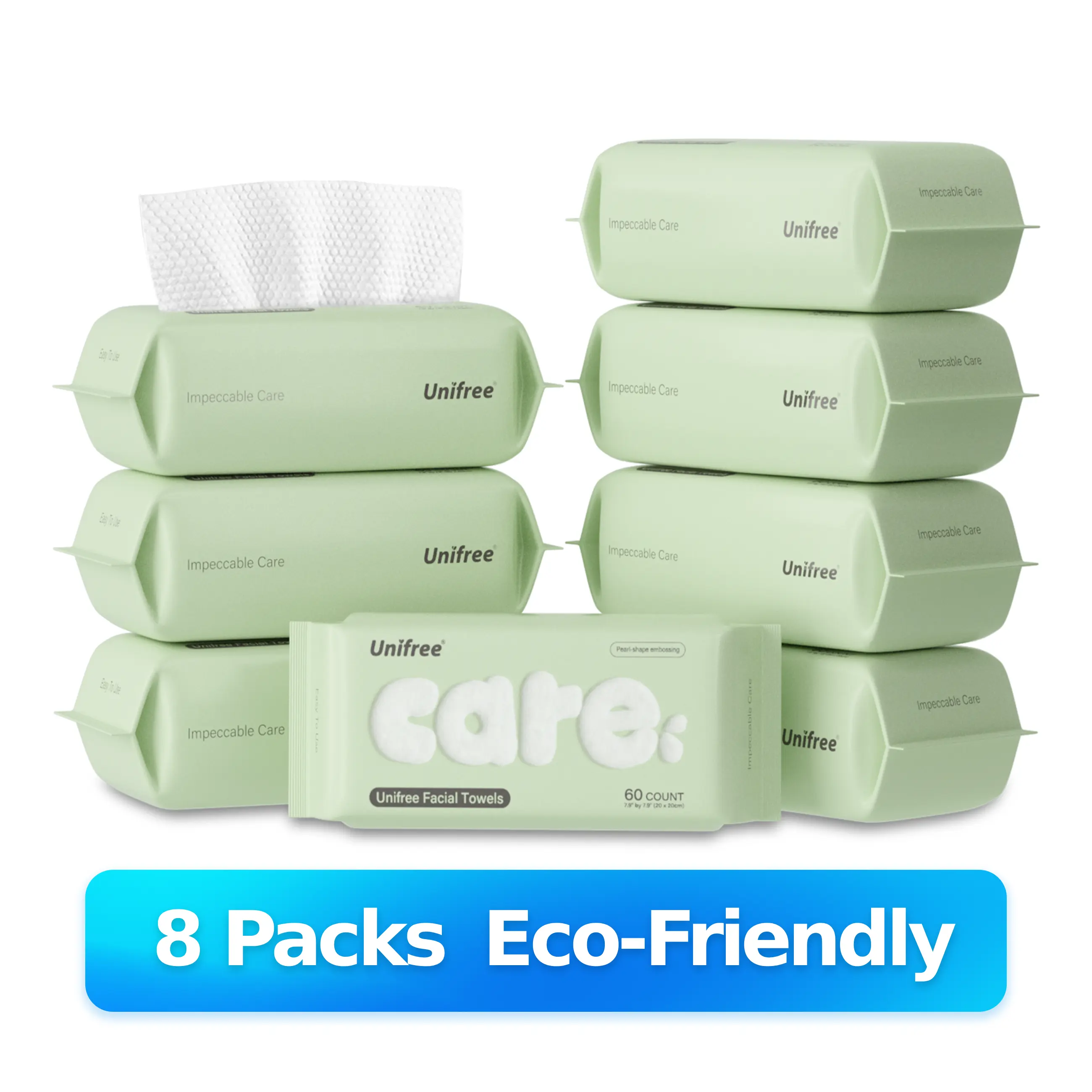 Unifree Disposable Face Towels, Ultra Soft Facial Towel for Skincare & Face Cleansing, Wet & Dry Use, Biodegradable, Gentle for Sensitive Skin, Multi Pack, tiktokshopsummersale