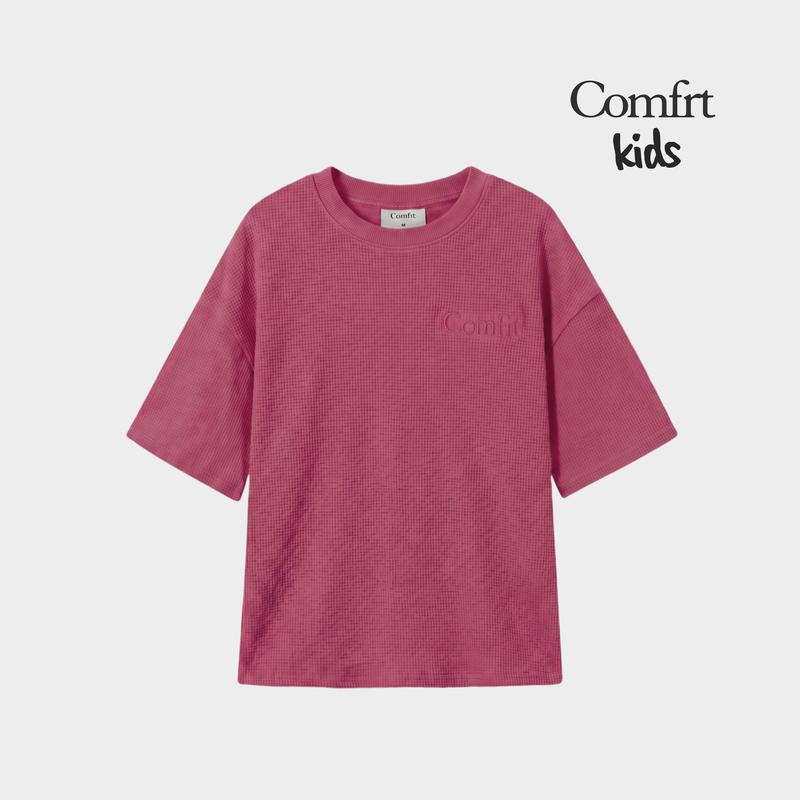 Comfrt | Waffle Kids Lounge Tee | Soft Waffle Knit Short Sleeve Shirt for Kids