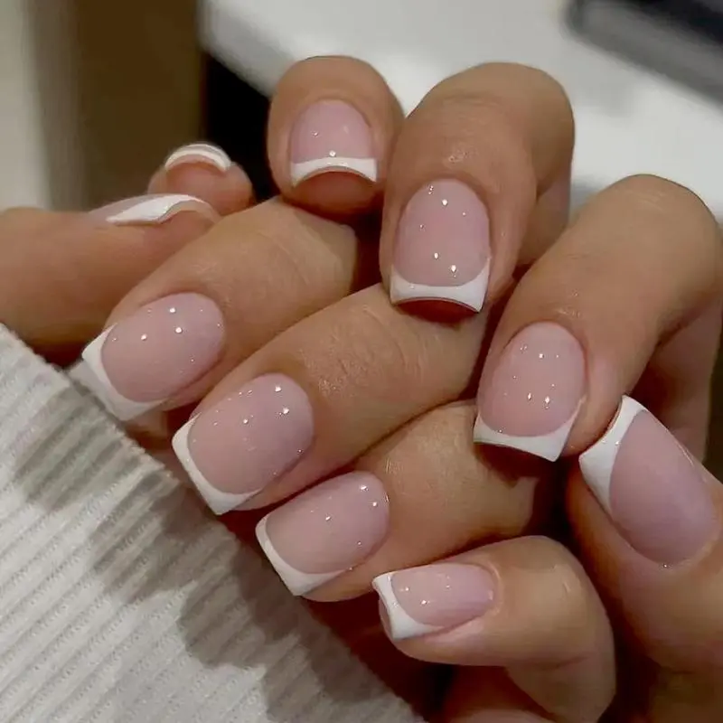 French Style Colorblock Short Square Fake Nail, 24 TikTok爆款商品分析 - GMV ...