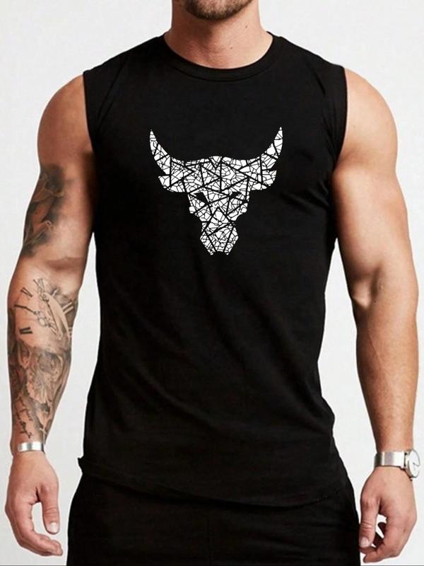 Men's Bull Head Print Round Neck Tank Top, Casual TikTok爆款商品分析 - GMV/销量 ...