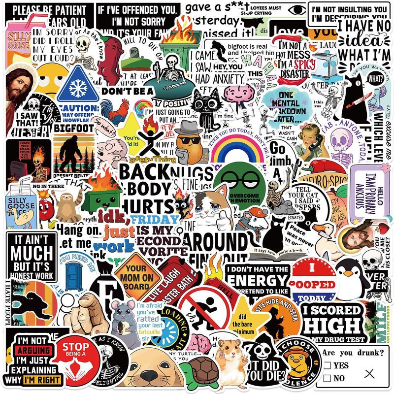 However Sticker 查看[100pc Funny Saying Sticker Pack Cute Gift Humor Slang Safety Helmet ...