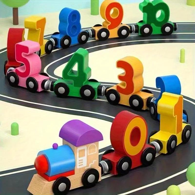 查看[Magnetic Number Train & Building Blocks Toy Set, Educational Wooden ...