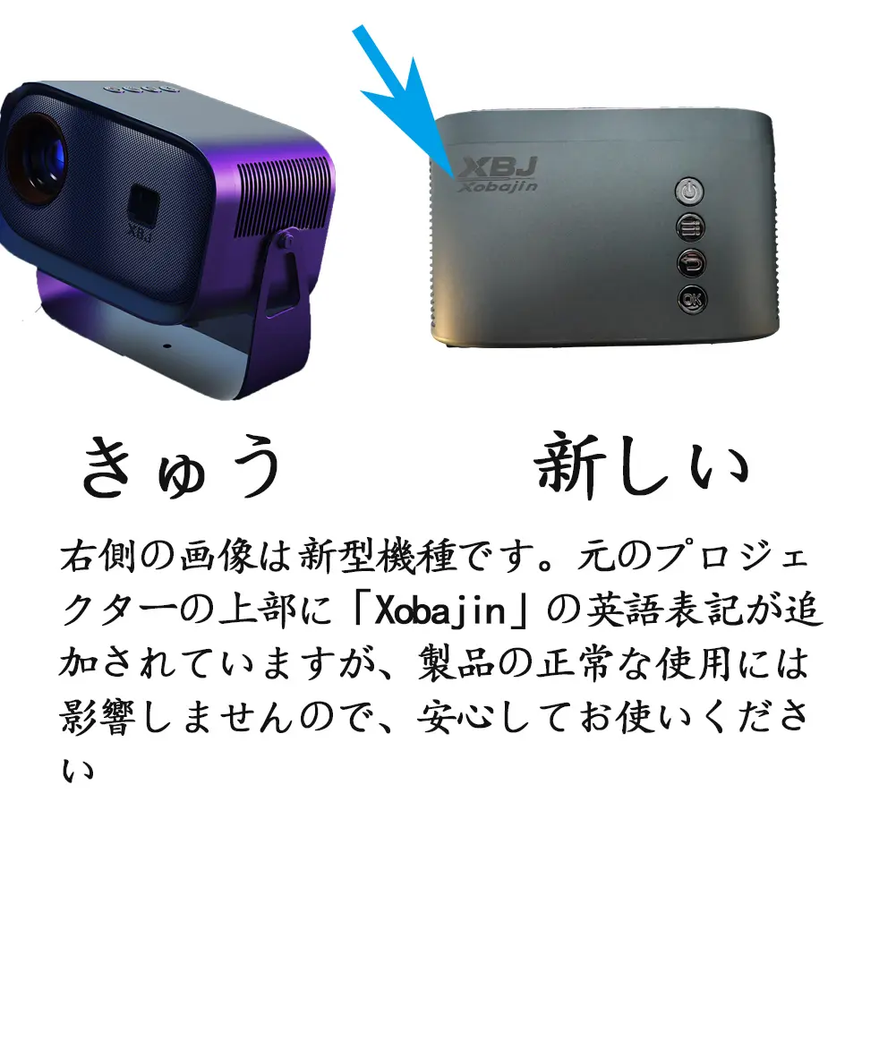 XBJポータブルプロジェクター — 1080P対応、明るさ350lm、360度回転