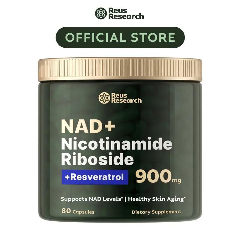 Reus Research NAD Advanced 500mg - NAD+ Supplement for Skin Aging Support, Energy, and Focus - 60 Count - prev known as Reus Research NR 900