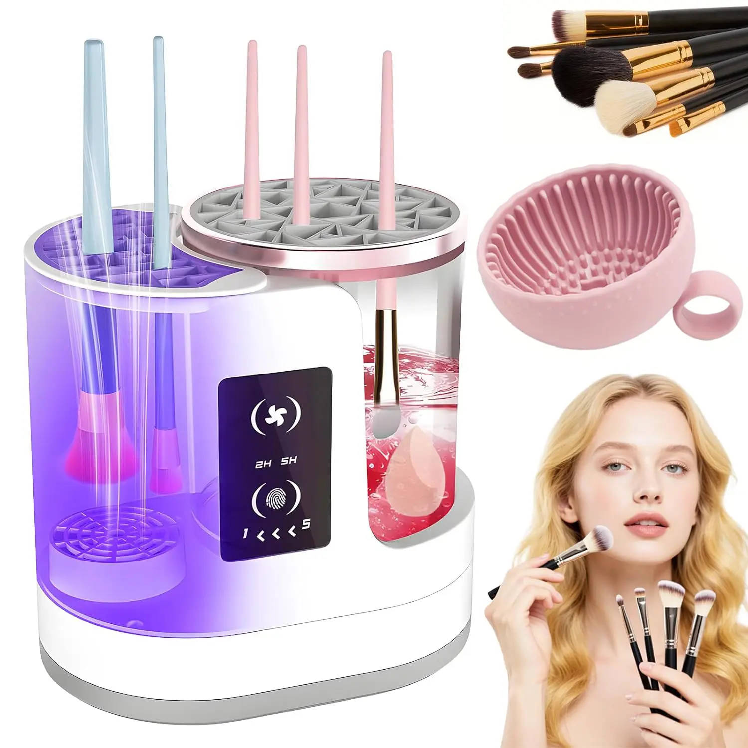 查看[3 in 1 Electric Makeup Brush Cleaner & Dryer + Silicone Cleaning ...